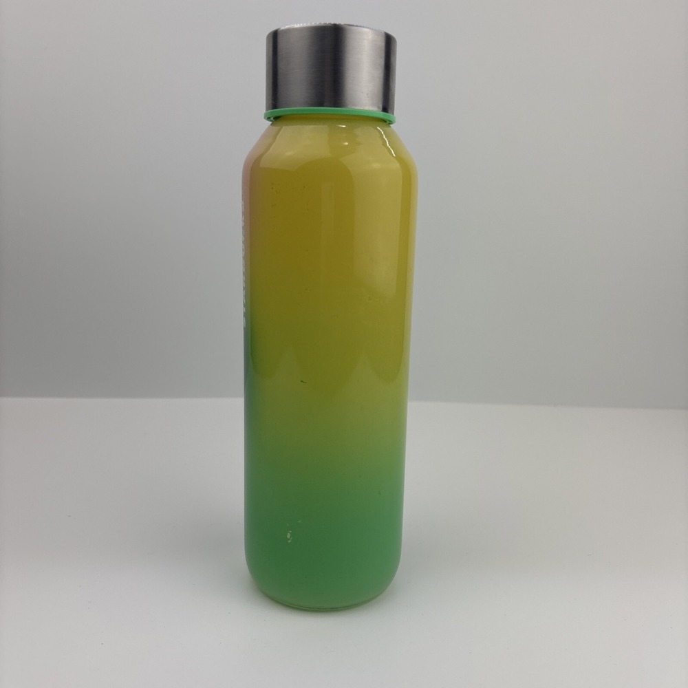 Starbucks Spring 2023 Pink Green Yellow Multicolor Glass 20 oz Water Bottle - Picture 2 of 8